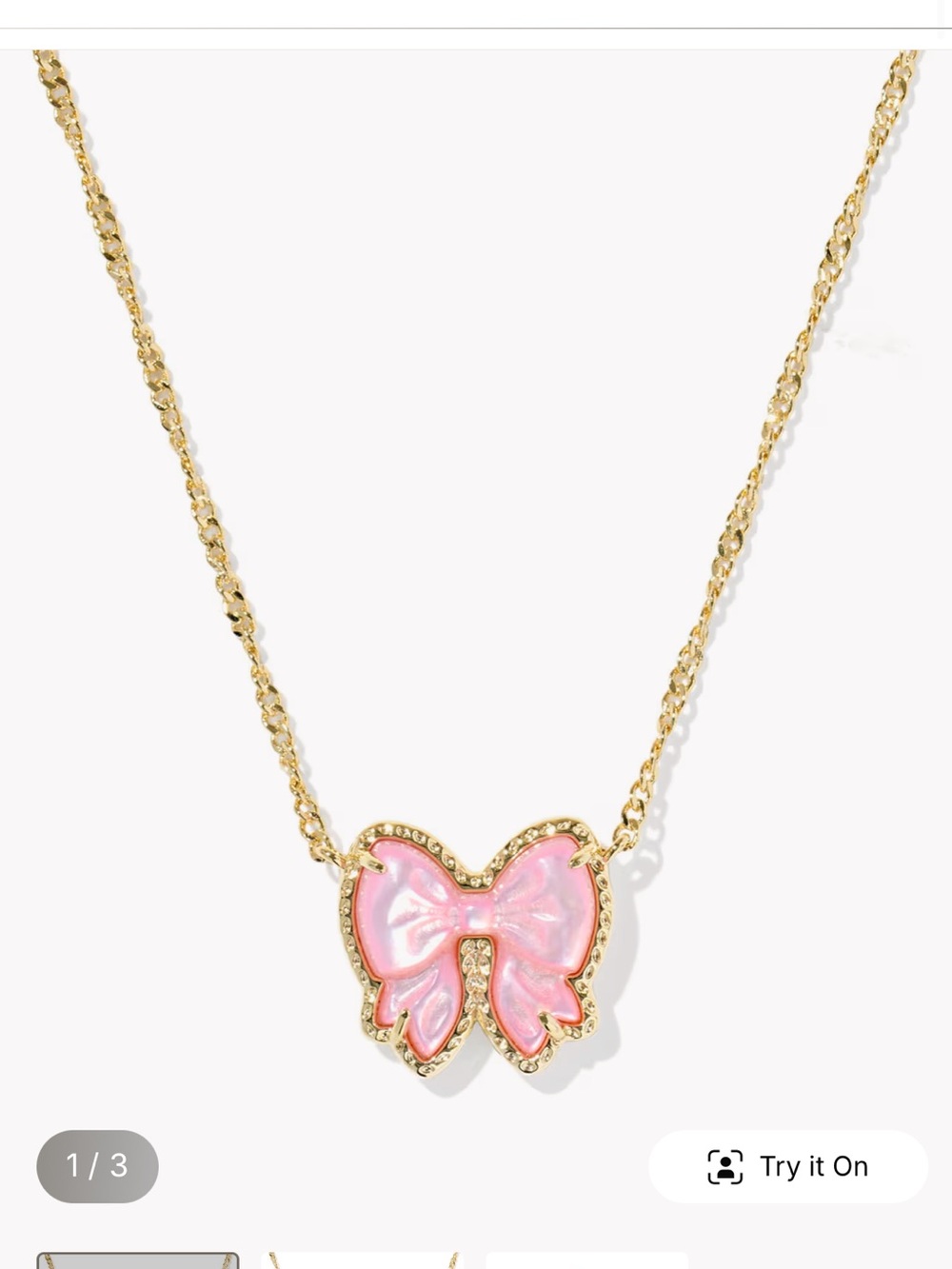 Kendra Scott Haley pink bow necklace